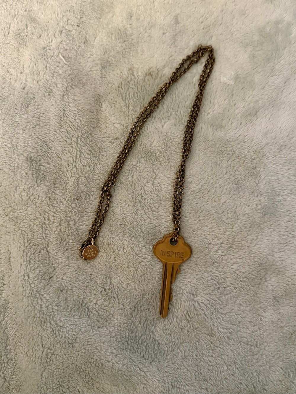 The Giving Keys Antique Gold 'INSPIRE' Key Necklace